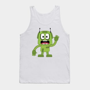 Cartoon waving robot Tank Top